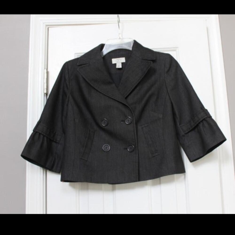 Ann Taylor Loft Petites Dark Denim Blazer Stylish Coat Women Size 0P Petite